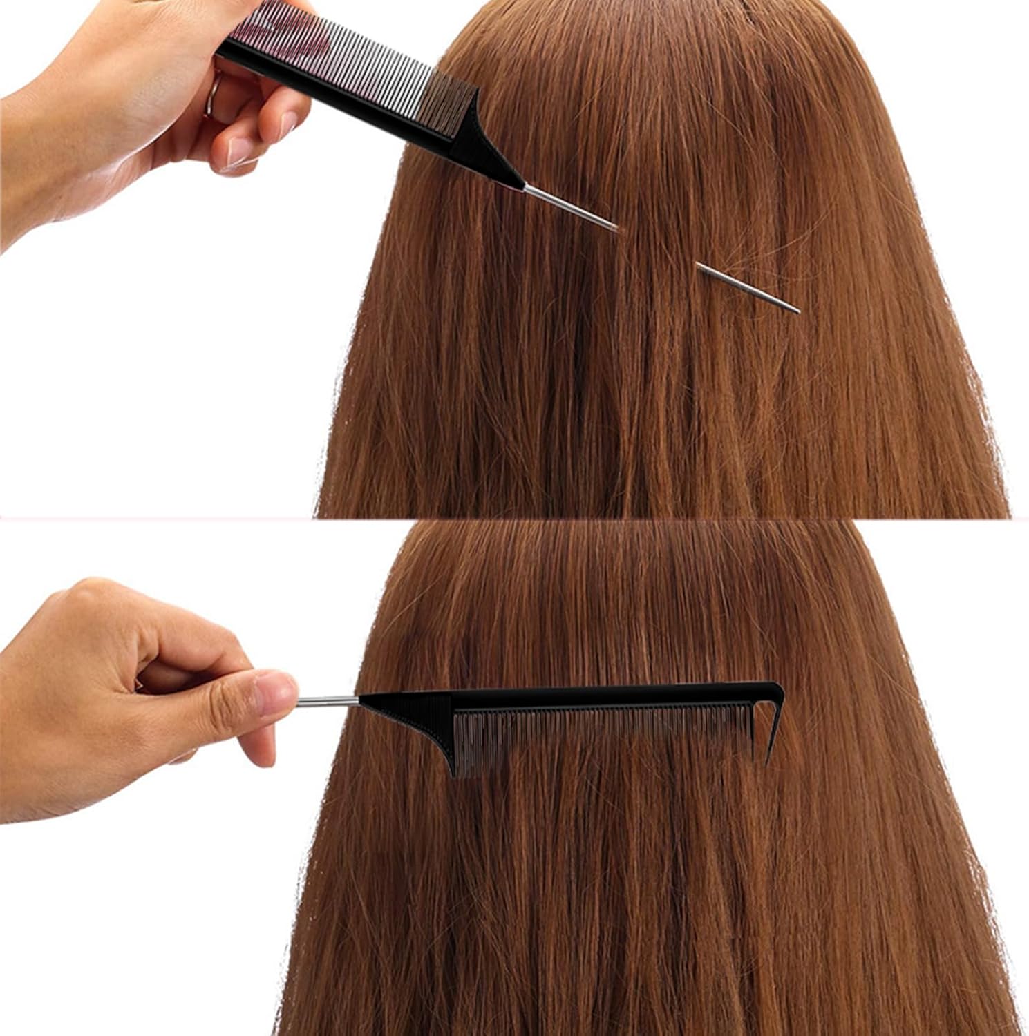 Peigne en fibre de carbone : 2 pièces antistatiques pour coiffure parfaite à la maison – Image 2