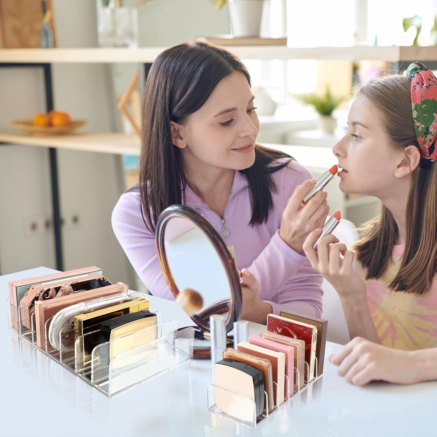 Rangement Élégant pour Palettes de Maquillage Organisateur 2 Pièces avec 7 Compartiments – Image 5