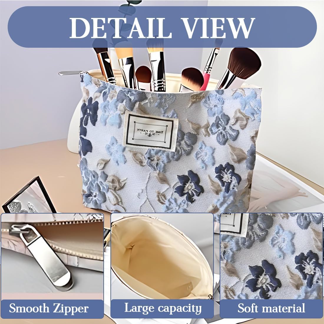 Trousse de toilette en toile pour femme : l'organisateur de voyage élégant et pratique – Image 3