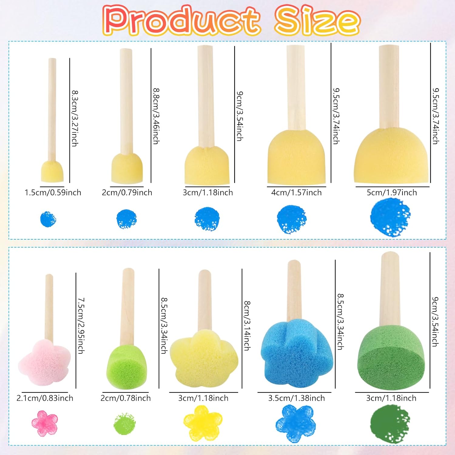 Pinceaux et éponges pour enfants : 30 pièces pour éveiller leur créativité en peinture et bricolage – Image 3