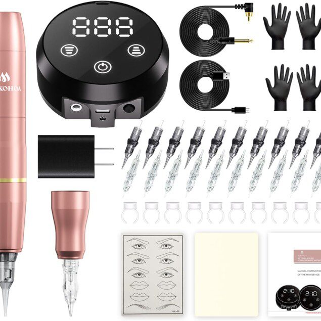 Kit de machine à maquillage permanent : l'outil essentiel pour professionnels de la beauté avec 20 aiguilles à cartouche et écran tactile