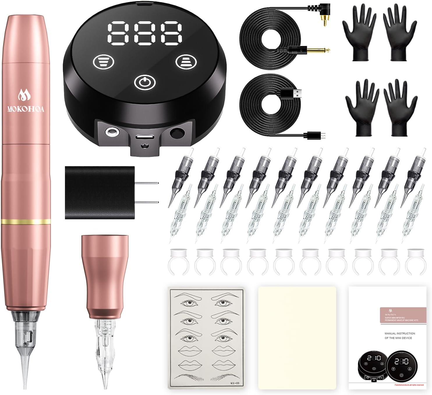 Kit de machine à maquillage permanent : l’outil essentiel pour professionnels de la beauté avec 20 aiguilles à cartouche et écran tactile