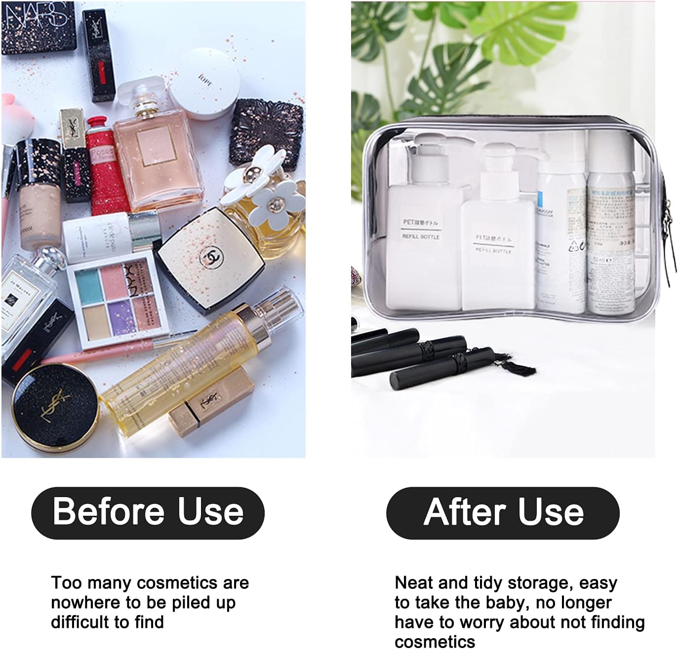 Trousse de toilette transparente : le compagnon idéal pour hommes, femmes et enfants en voyage Pochette étanche pour cosmétiques, pratique et élégante pour un rangement optimisé – Image 5