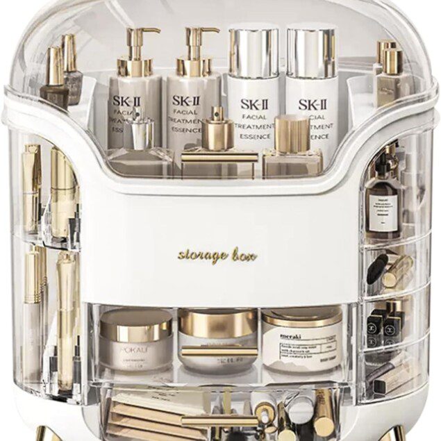 Organisateur de maquillage multifonctionnel : le rangement idéal pour skincare et bijoux dans votre salle de bain