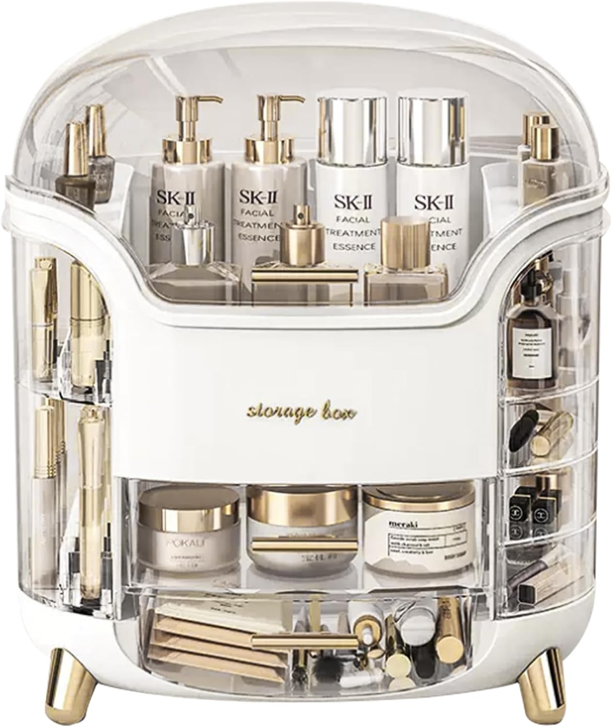Organisateur de maquillage multifonctionnel : le rangement idéal pour skincare et bijoux dans votre salle de bain