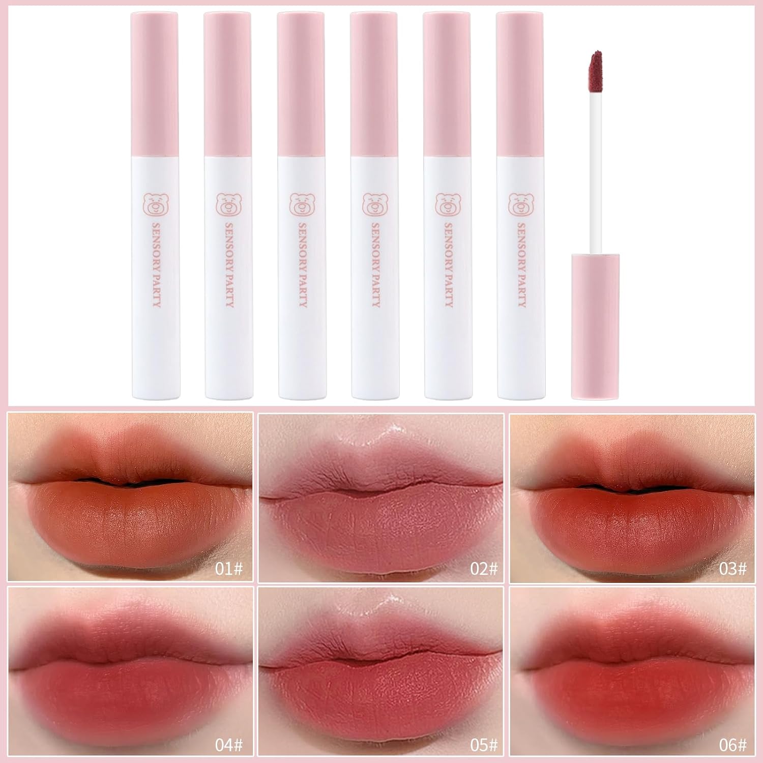 Rouges à lèvres liquides mats : le lot de 6 velours rouges pour un maquillage coréen longue durée et haute pigmentation – Image 2