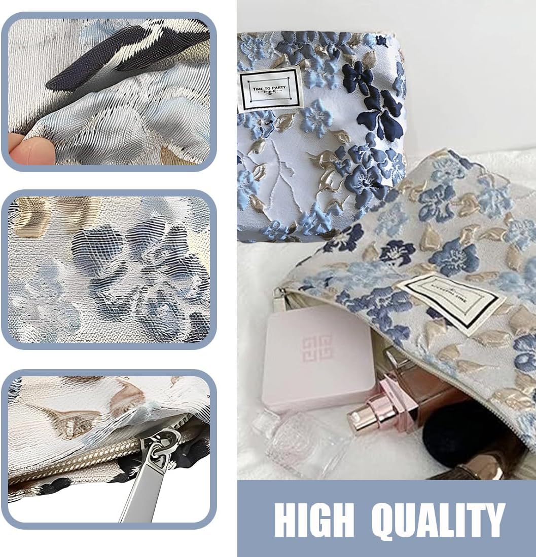 Trousse de maquillage matelassée en coton doux : le cadeau idéal pour les femmes passionnées de beauté – Image 3