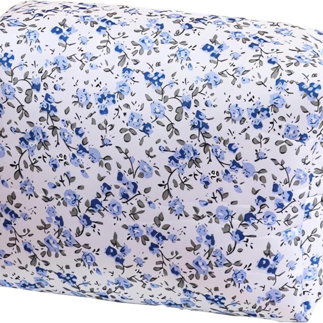 Trousse de maquillage matelassée en coton doux : élégance florale pour les passionnées de beauté