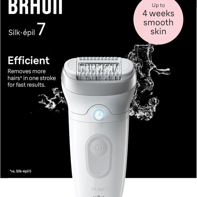 Épilateur Braun Silk-épil 7 : tête large pour épilation facile et peau douce longue durée    Idéal pour les femmes en quête d'une épilation efficace et confortable  