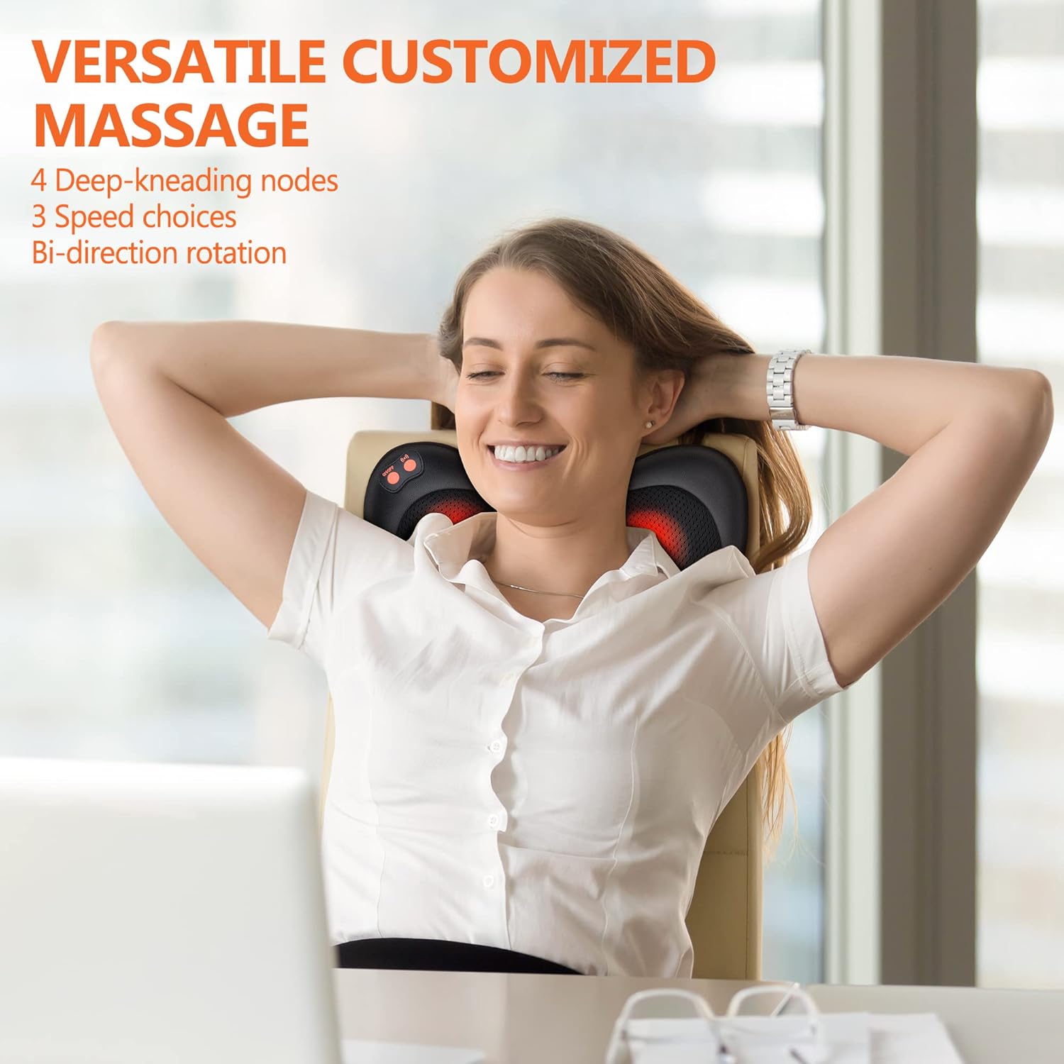 Coussin massage shiatsu : le masseur dos chauffant pour un soulagement optimal des tensions – Image 4