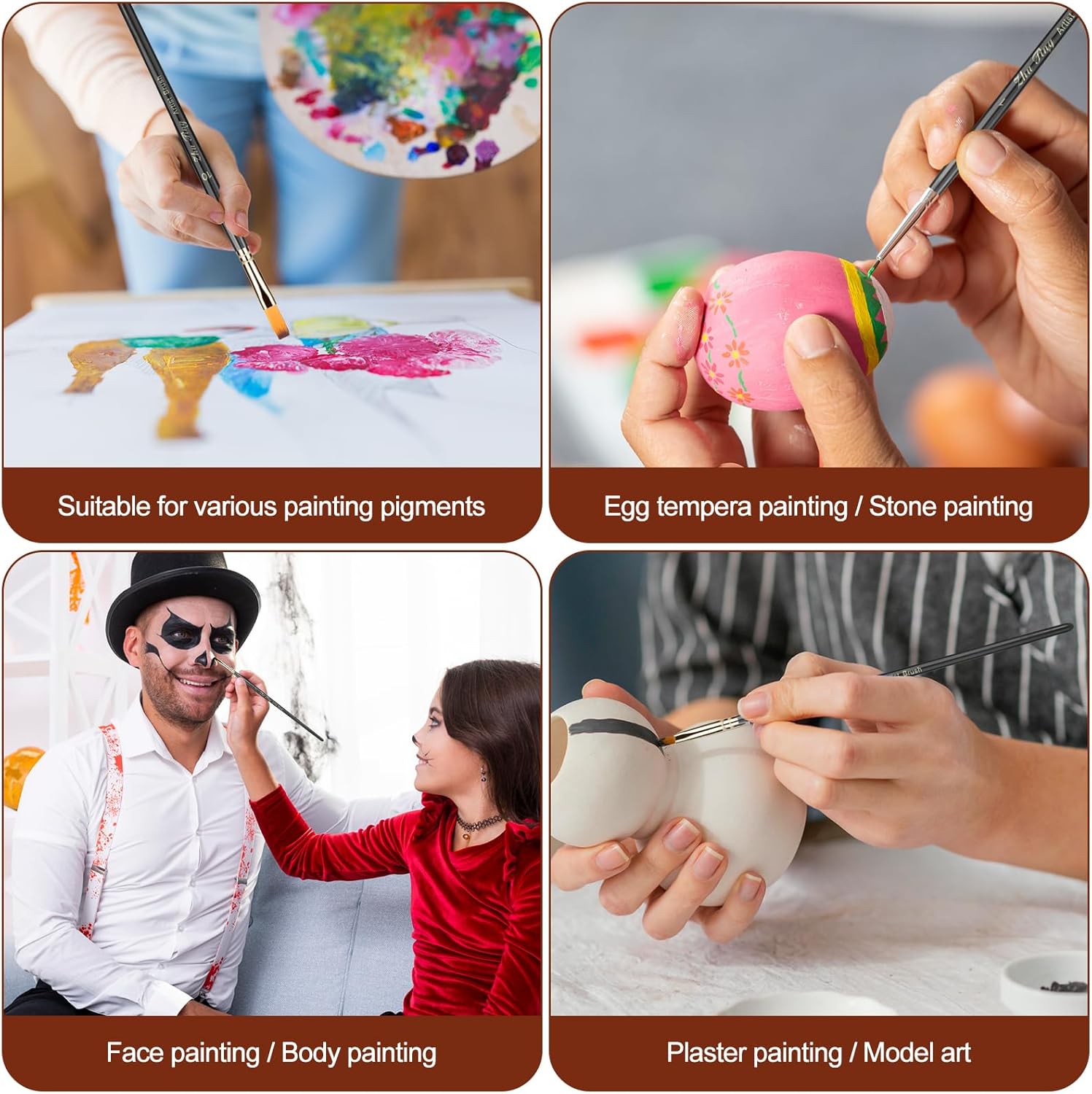 Pinceaux acryliques : set de 12 pinceaux de qualité pour artistes et amateurs Découvrez notre ensemble de 12 pinceaux acryliques, spécialement conçus pour les artistes et les passionnés de peinture, qu'ils soient adultes ou enfants. Grâce à leurs poils en nylon et synthétiques, ces pinceaux offrent une excellente précision et une grande polyvalence pour toutes vos créations, qu'il s'agisse de peinture acrylique, aquarelle ou à l'huile. Libérez votre créativité avec cet outil essentiel qui facilite l'application des couleurs et garantit des résultats époustouflants ! – Image 8