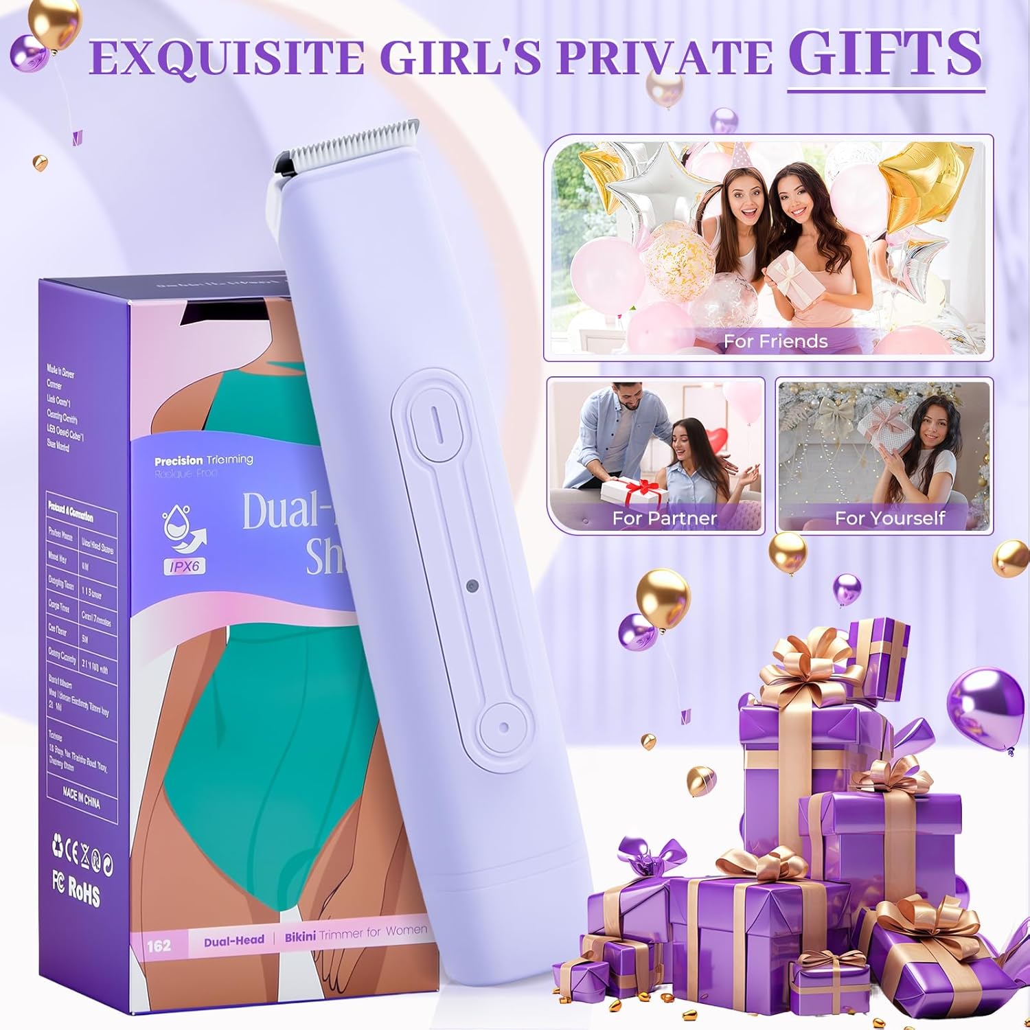 Rasoir Électrique 2 en 1 Lila pour Femmes - Épilation Douce et Pratique – Image 7