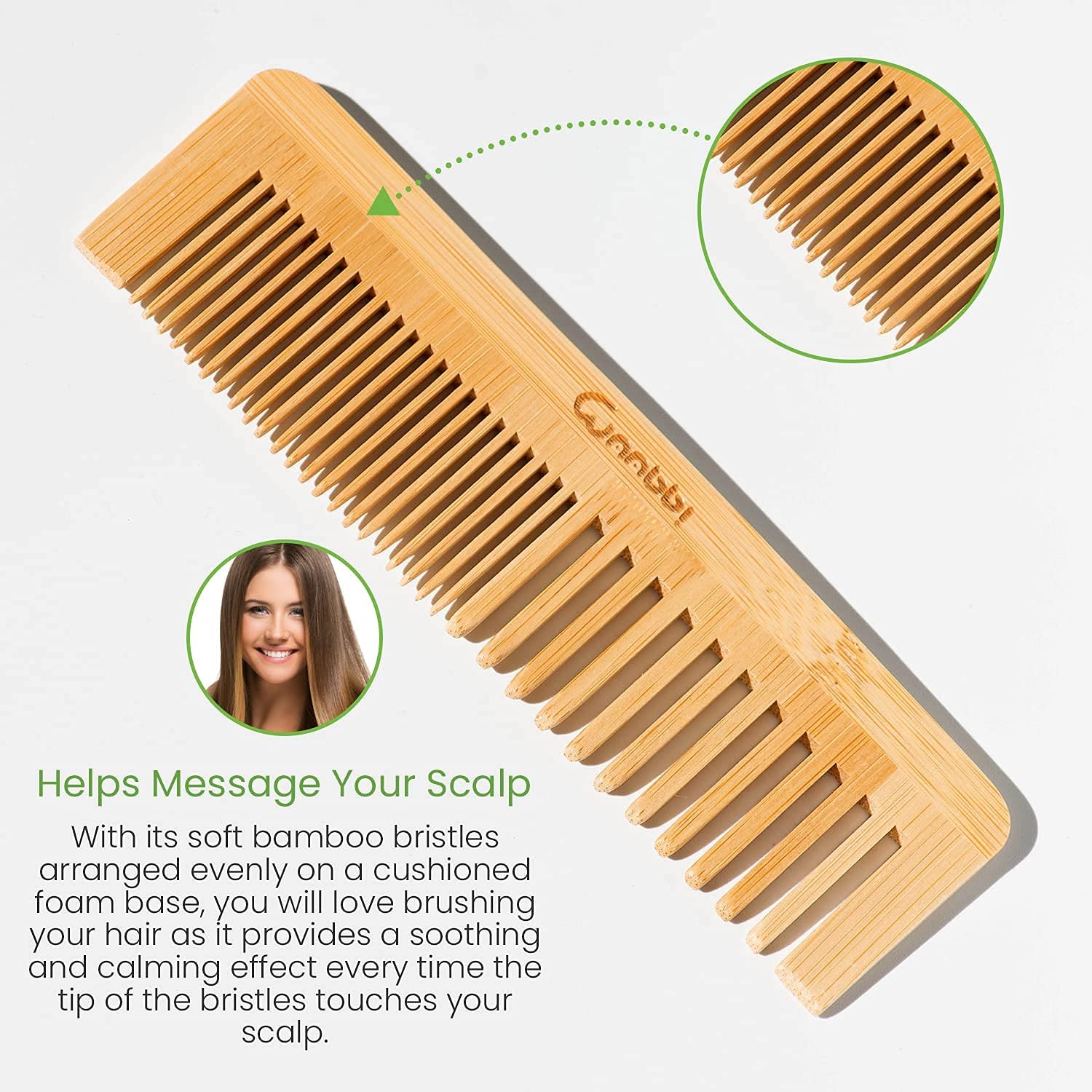 Brosse démêlante en bambou pour cheveux : massage du cuir chevelu et confort optimal – Image 7