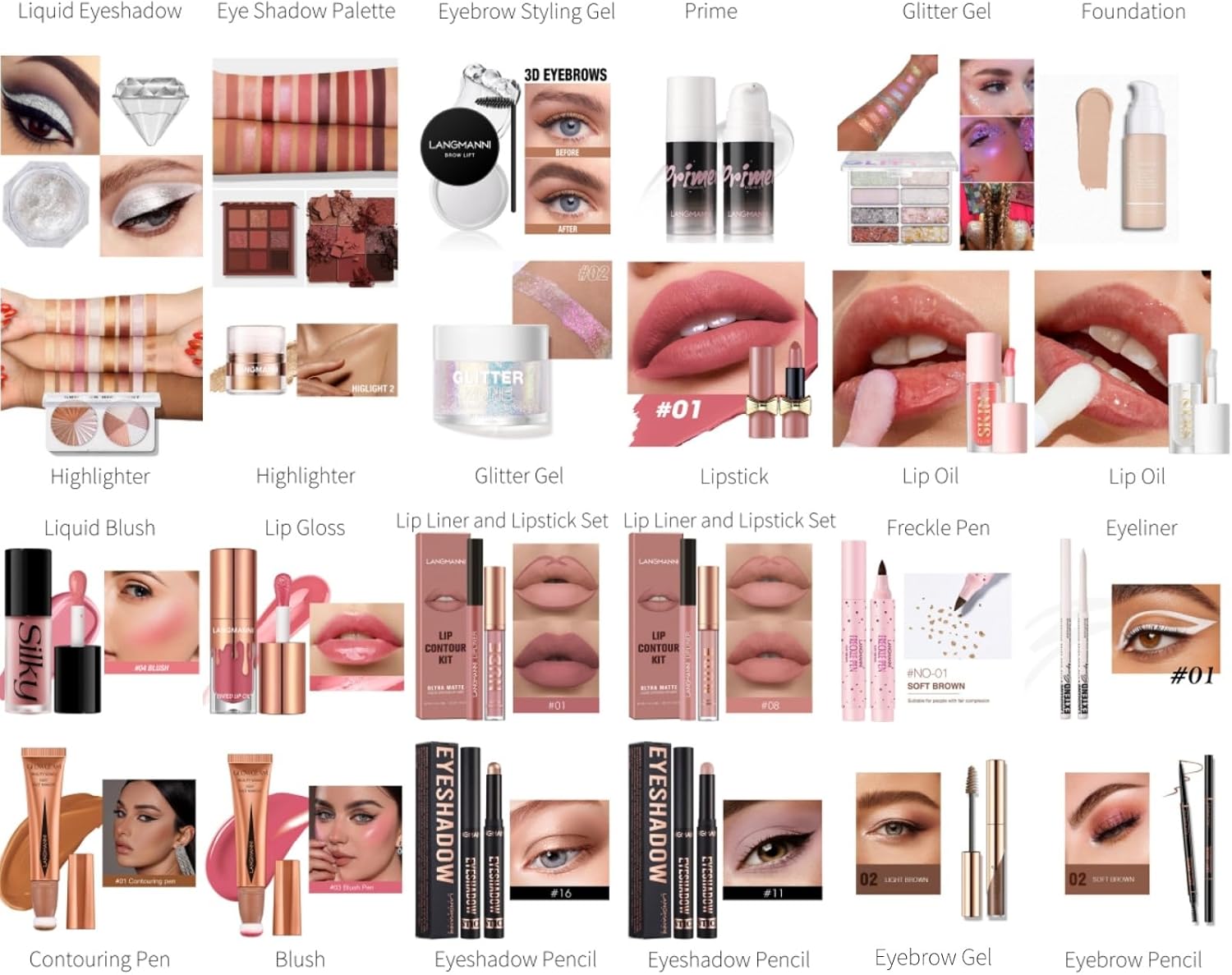 Kit cosmétique complet : coffret de Noël de 26 pièces pour femmes et filles Découvrez un magnifique assortiment d'ombres à paupières, fond de teint, correcteur, brillant à lèvres, blush et eyeliner pour sublimer votre beauté en cette saison festive ! – Image 2