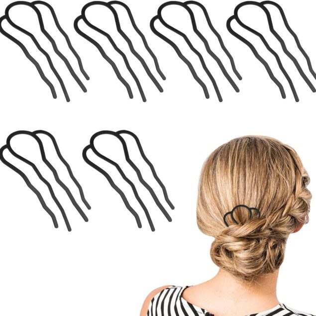 Pinces à cheveux en métal : le lot de 6 accessoires élégants pour chignons parfaits Pour les femmes en quête d'une coiffure sophistiquée et durable