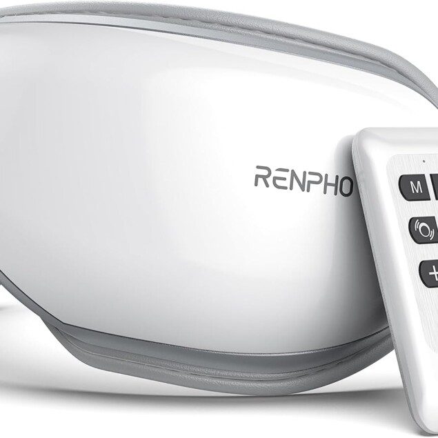 Masseur oculaire RENPHO Eyeris : le masque de relaxation pour les yeux secs et un sommeil apaisé   Offrez à vos yeux le confort qu'ils méritent avec chaleur, vibrations et musique Bluetooth