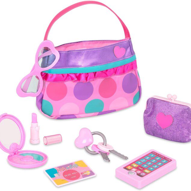 Set de sac à main de princesse : un accessoire de mode pour les enfants dès 3 ans   Découvrez le plaisir du maquillage et de la beauté avec ce set de sac à main rose, idéal pour stimuler l'imagination de votre petite fille tout en développant son sens du style et de l'élégance.
