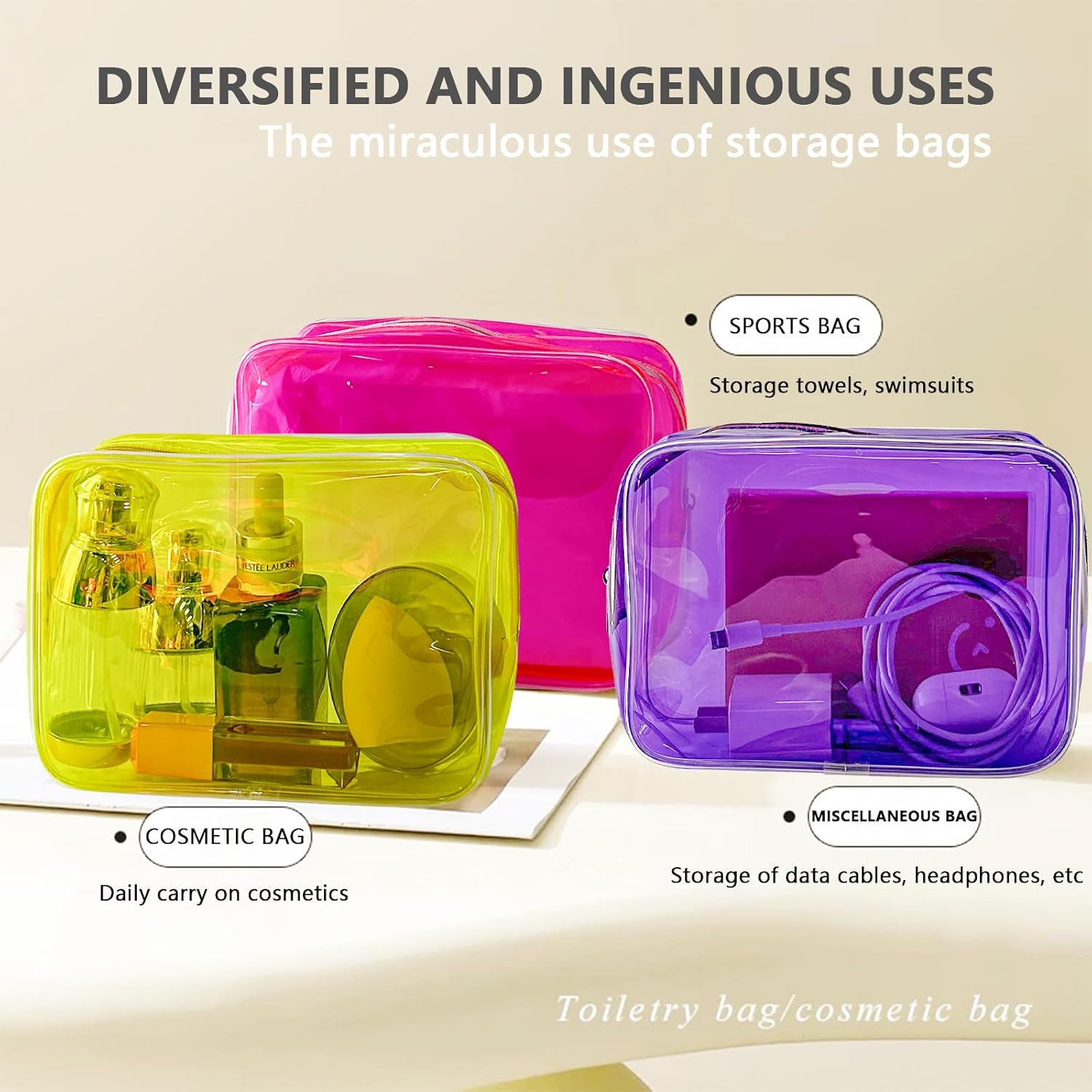 Trousse de toilette en PVC transparent : grande capacité pour un voyage moderne et stylé – Image 4