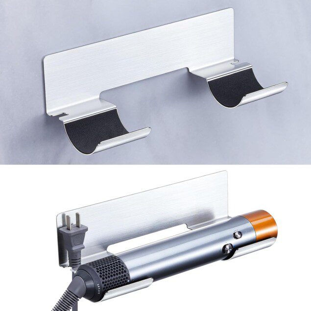 Porte sèche-cheveux et lisseur mural : le support idéal pour un rangement élégant et pratique