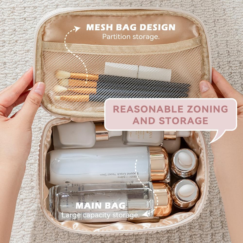 Kytpyi pochette maquillage : élégante trousse de voyage pour les passionnées de beauté Découvrez notre trousse de maquillage en velours côtelé, parfaite pour organiser vos essentiels et briller lors de vos sorties. – Image 4