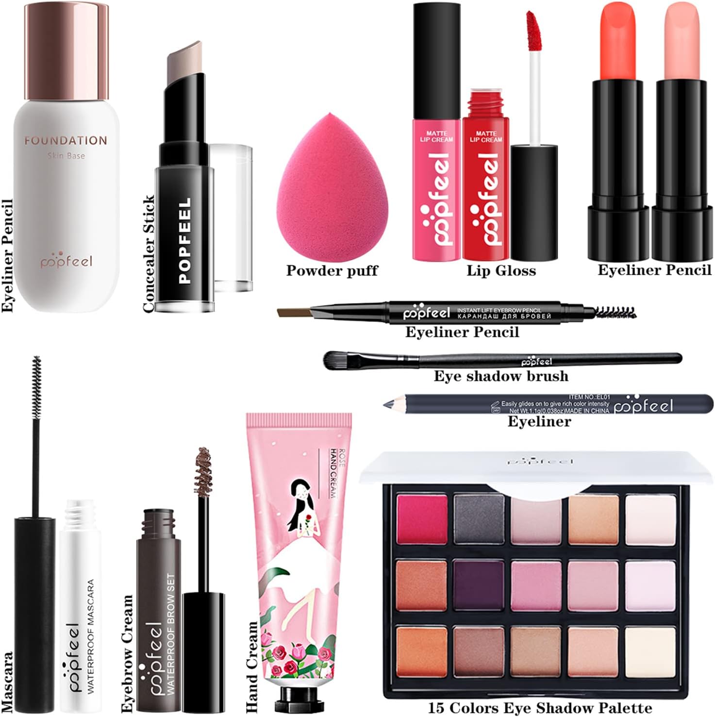 Kit de maquillage complet pour femme : 14 pièces indispensables pour un look éclatant – Image 2
