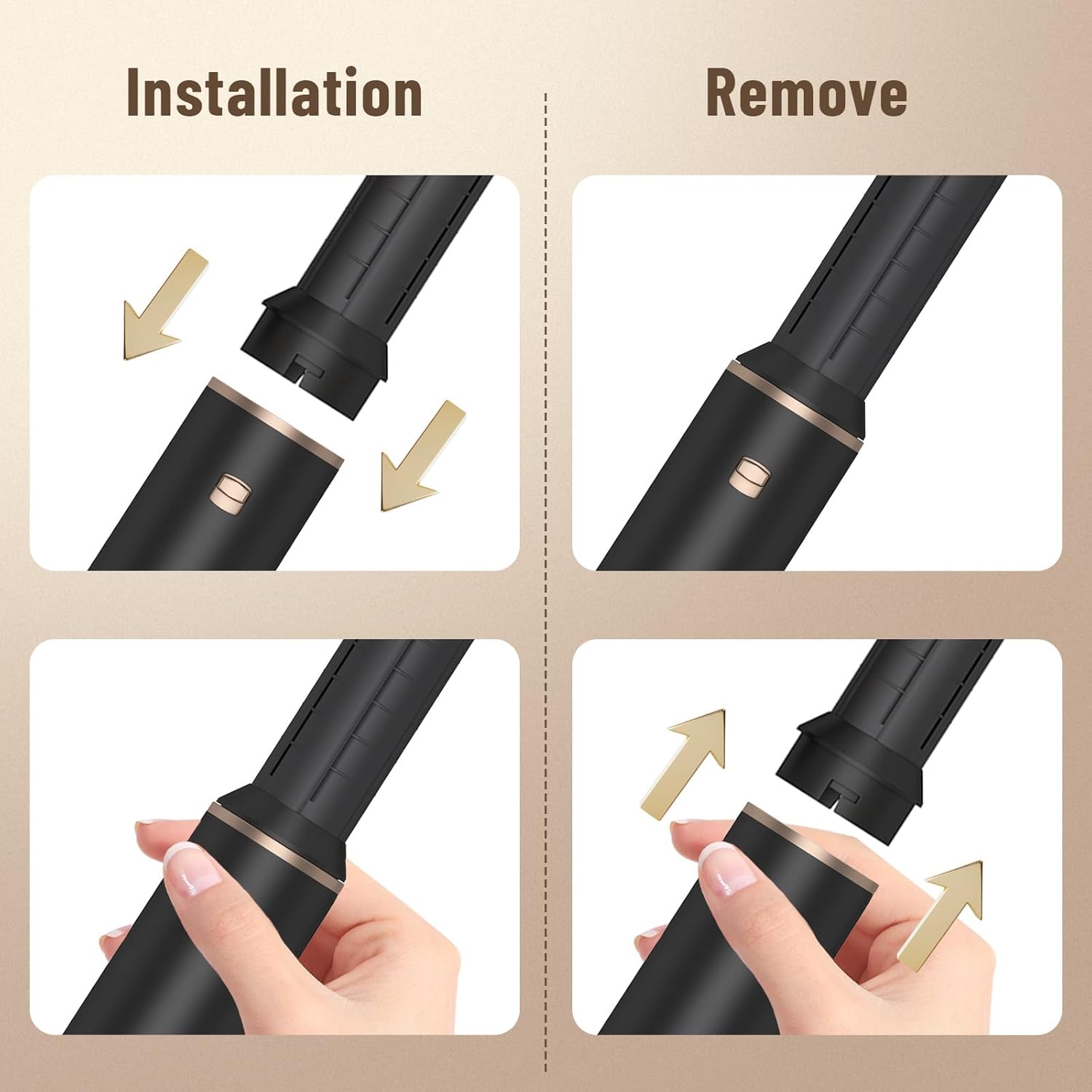 Sèche-cheveux 5 en 1 : la brosse soufflante idéale pour cheveux bouclés et lissés Transformez votre coiffure avec notre air styler multifonction à 5 têtes interchangeables – Image 2