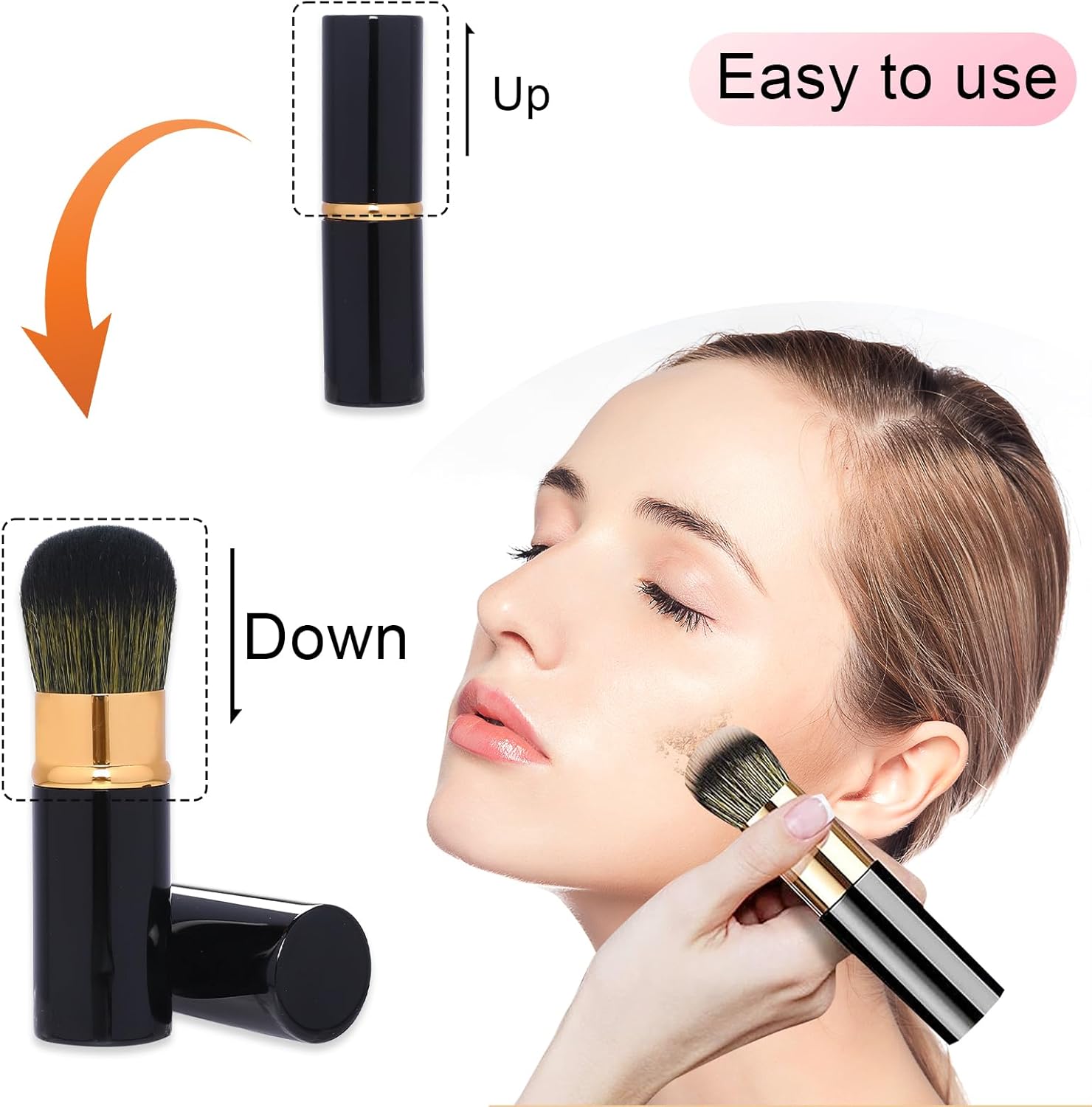 Pinceaux de maquillage rétractables Kabuki : l’accessoire idéal pour un teint parfait en voyage – Image 3