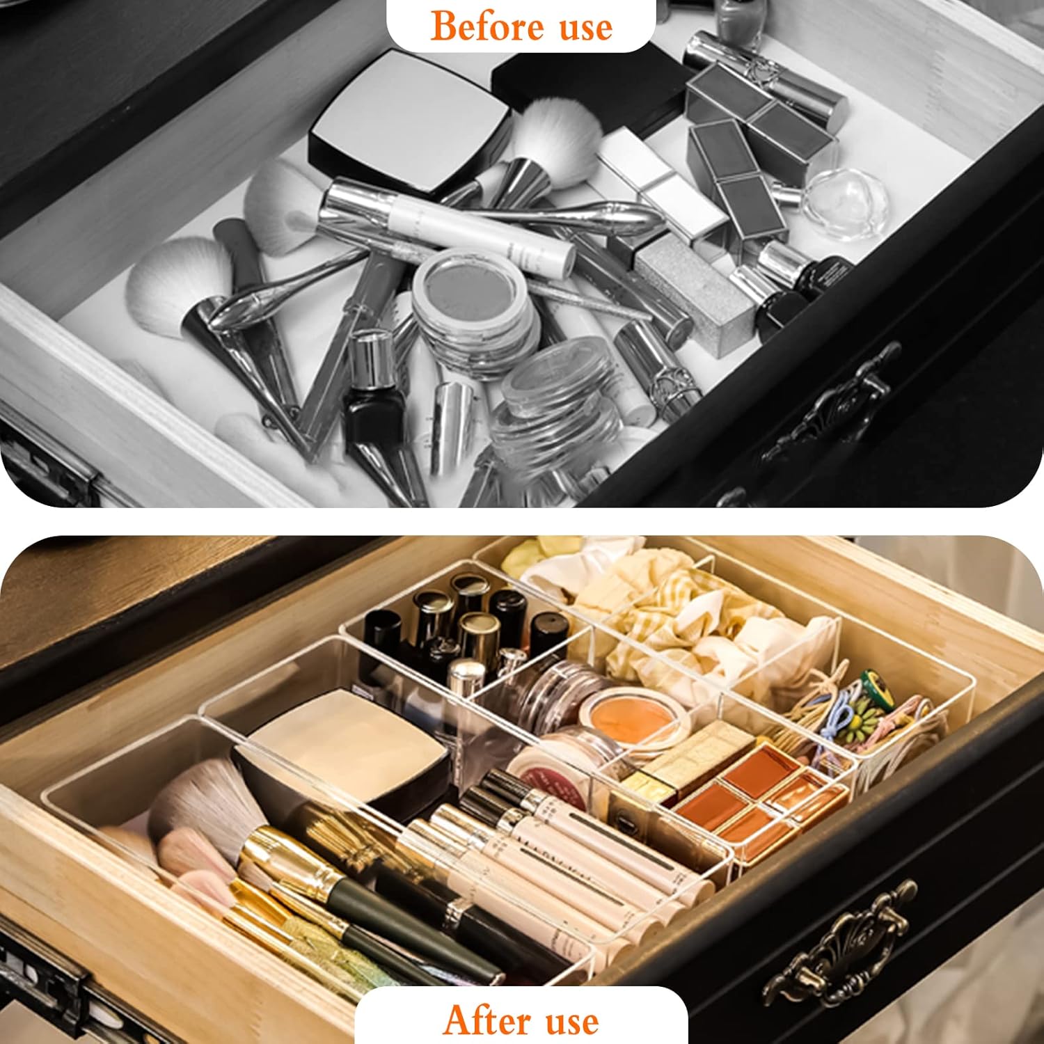 Organisateur de maquillage acrylique : rangement transparent idéal pour passionnées de beauté – Image 3