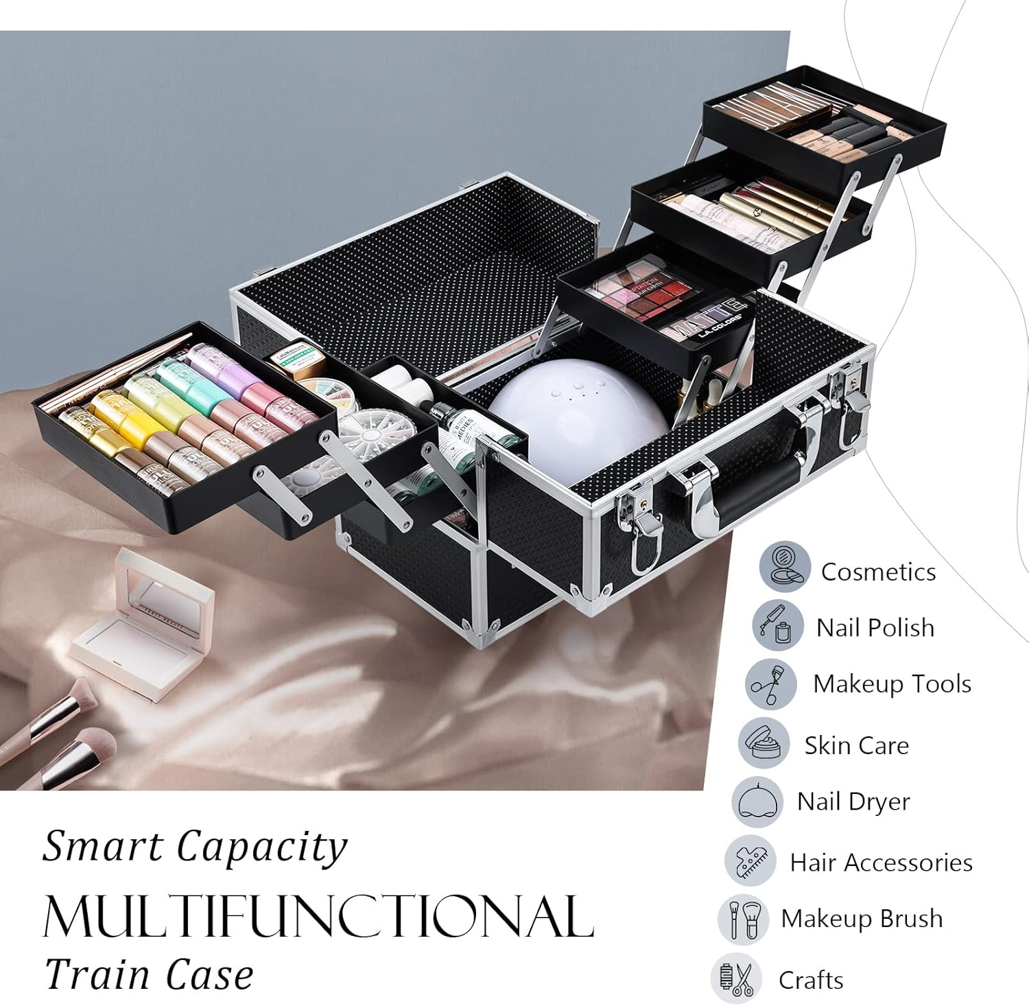 Mallette à maquillage professionnelle : rangement élégant pour les passionnées de beauté – Image 5