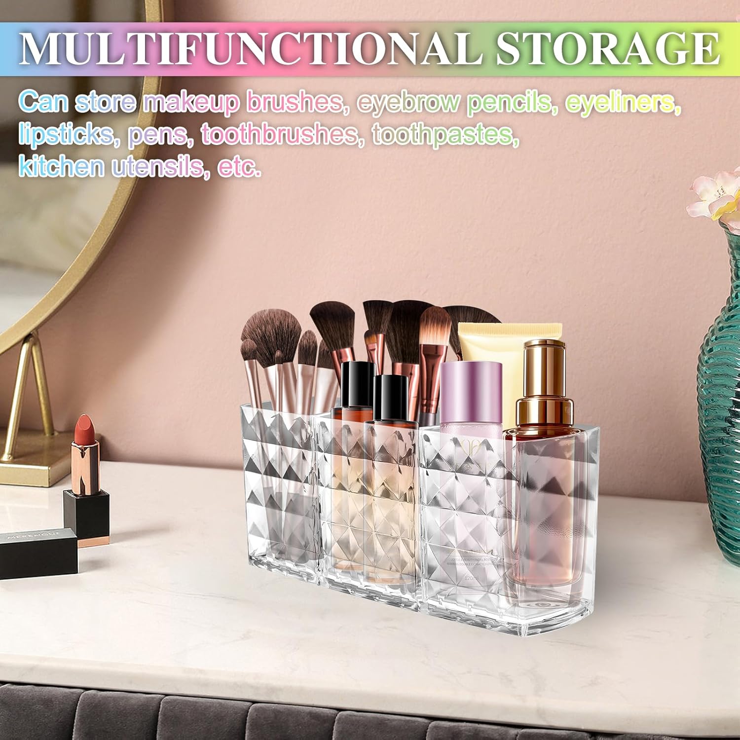 Organisateur maquillage : rangement élégant pour pinceaux et cosmétiques, idéal pour les passionnées de beauté – Image 7