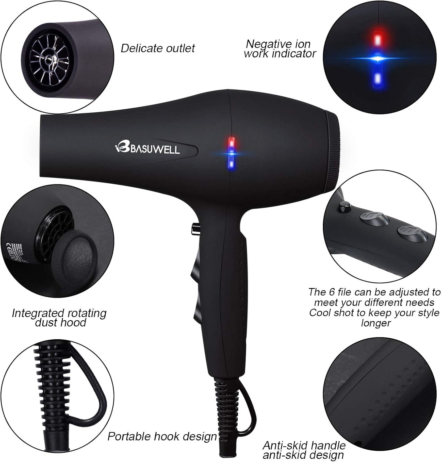 Sèche-cheveux professionnel 2100W : l'allié idéal pour les coiffeurs exigeants Offrez à vos clients un brushing impeccable grâce à ce sèche-cheveux puissant avec diffuseur et accessoires pratiques. – Image 4