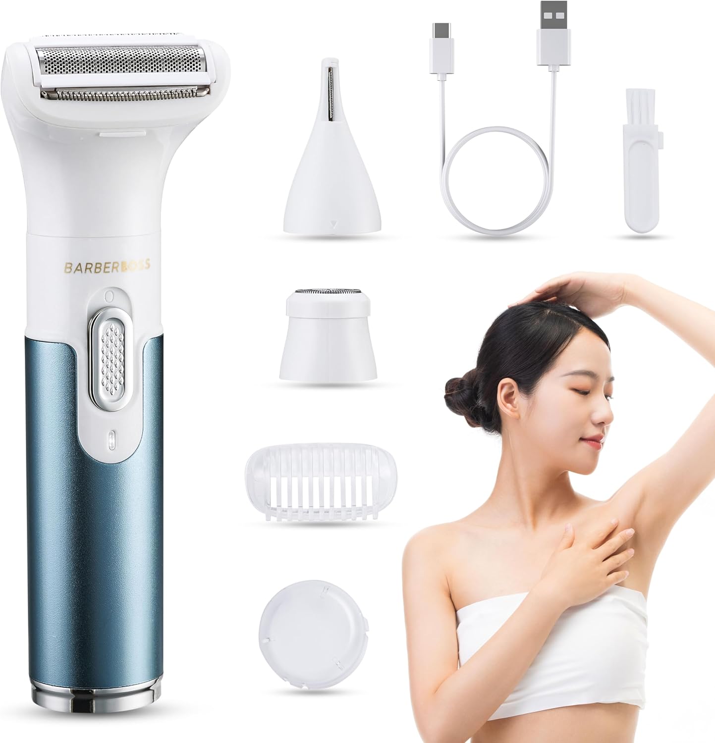 Rasoir Électrique BarberBoss 3 en 1 pour Femmes - Sans Douleur
