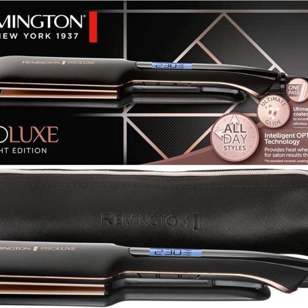 Fer à lisser Remington Proluxe : lisseur cheveux à plaques en céramique XL pour un coiffage professionnel en douceur
