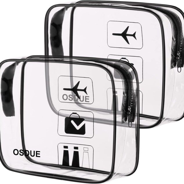 Trousse de toilette transparente : kit de voyage pratique pour hommes et femmes  Découvrez notre trousse de toilette transparente, idéale pour vos voyages en avion ! Ce kit de 2 pièces en PVC étanche vous permet de ranger facilement vos essentiels de maquillage tout en respectant les normes de sécurité aérienne. Profitez d'un voyage sans stress avec cet accessoire élégant et fonctionnel, conçu pour vous accompagner partout.
