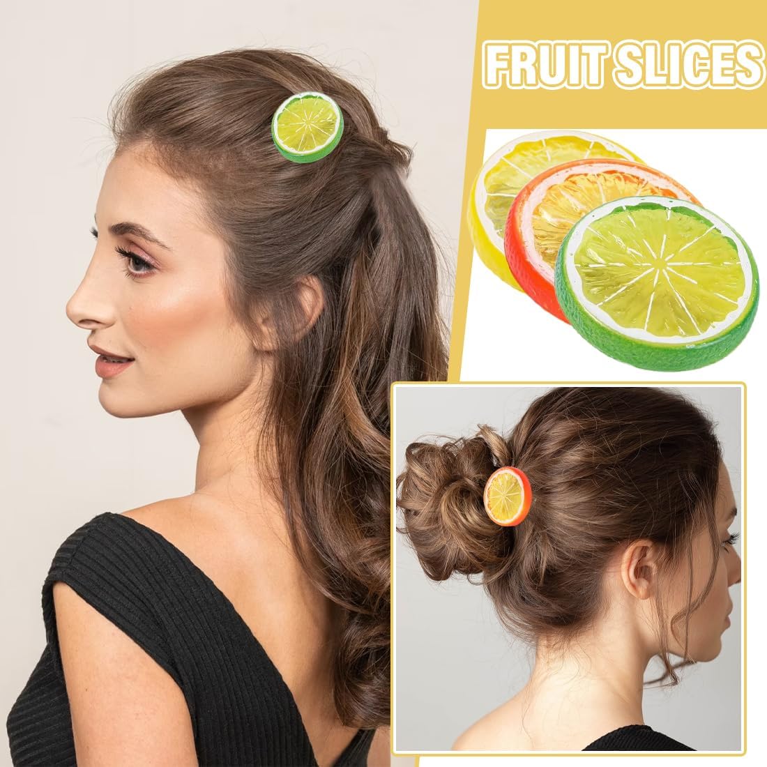 Accessoires de cheveux mignons : barrettes citron pour un look fruité et tendance – Image 3