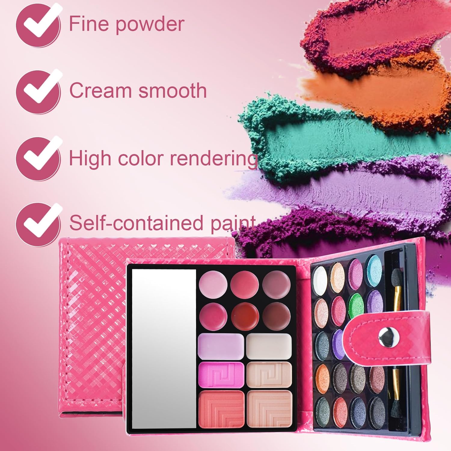 Palette fard à paupière pour femme : sublimez votre regard avec 32 couleurs éclatantes et un kit complet de maquillage – Image 2