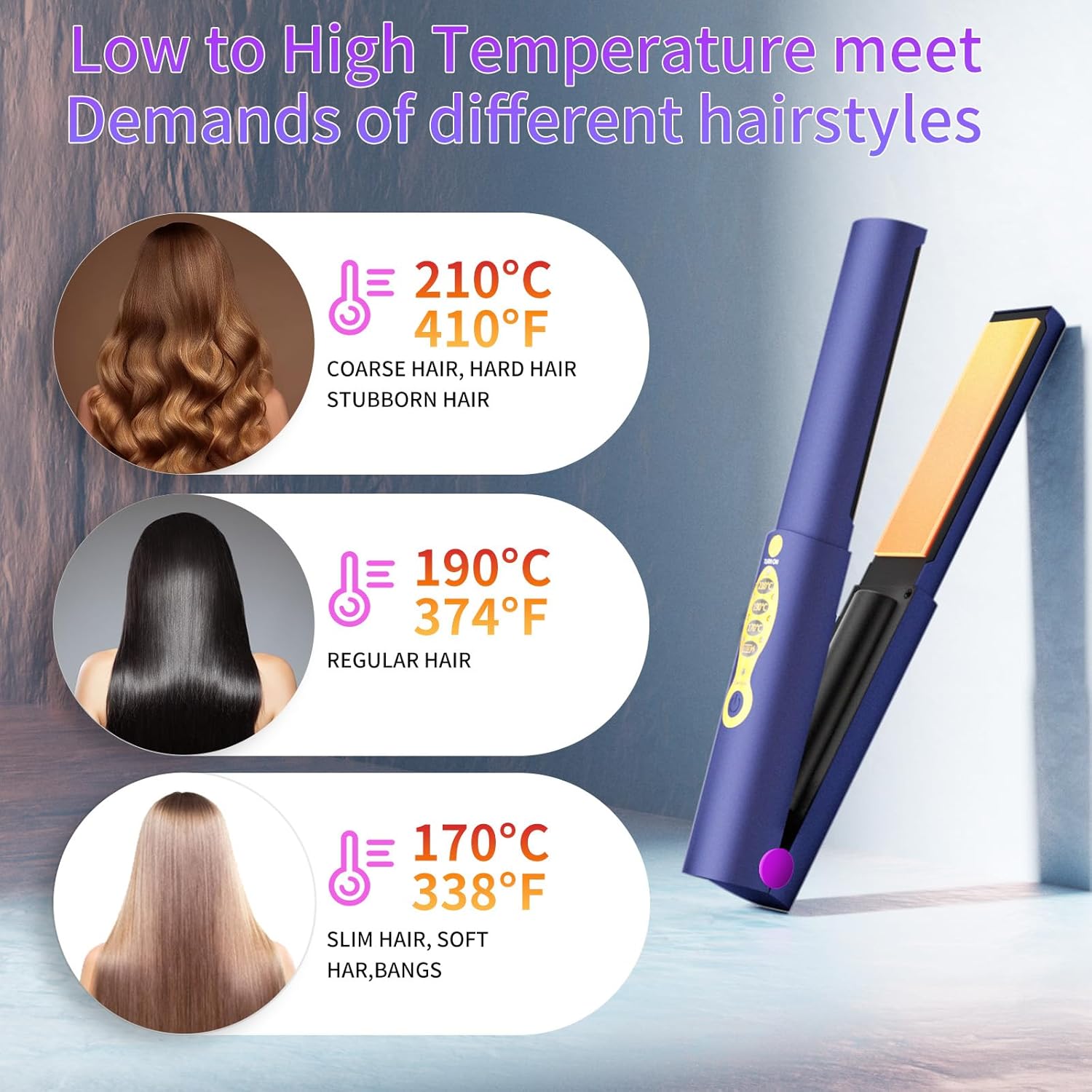 Fer à lisser voyage sans fil 2 en 1 : l'outil idéal pour des cheveux lisses ou bouclés en toute simplicité – Image 4