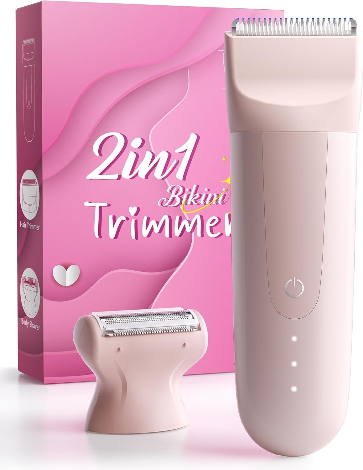 Rasoir intime électrique pour femmes - 2 en 1, sans douleur
