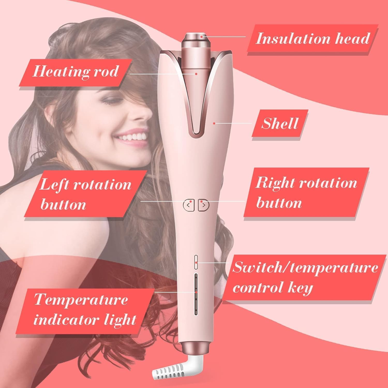 Fer à friser automatique : le boucleur idéal pour des cheveux sublimes et soyeux Obtenez des boucles parfaites avec 4 températures réglables et une technologie ionique – Image 5