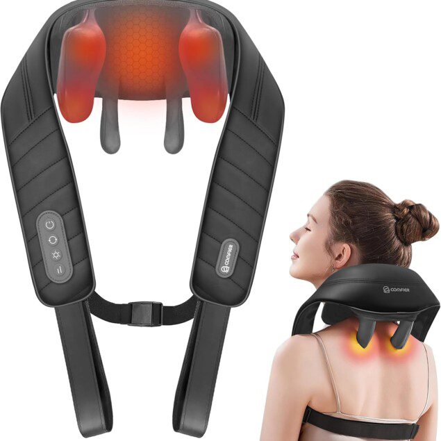 Appareil de massage 6D pour le cou et les épaules : détente ultime à domicile   Idéal pour maman et papa, avec chauffage ajustable et housse lavable