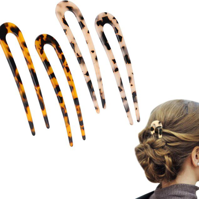 Épingles à cheveux U en écaille de tortue : l'accessoire idéal pour un chignon élégant et sophistiqué pour femmes et filles