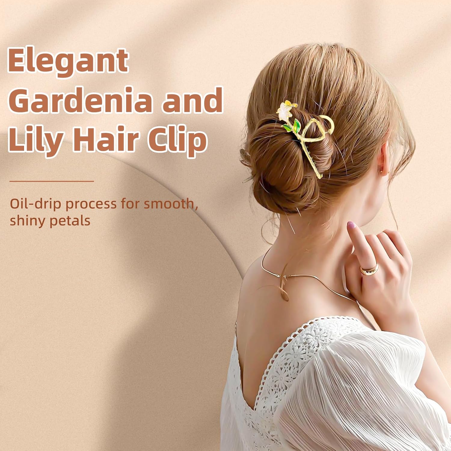 Pince à cheveux antidérapante pour femmes : élégance et maintien optimal avec les 4 pièces Gardenia Lily – Image 6