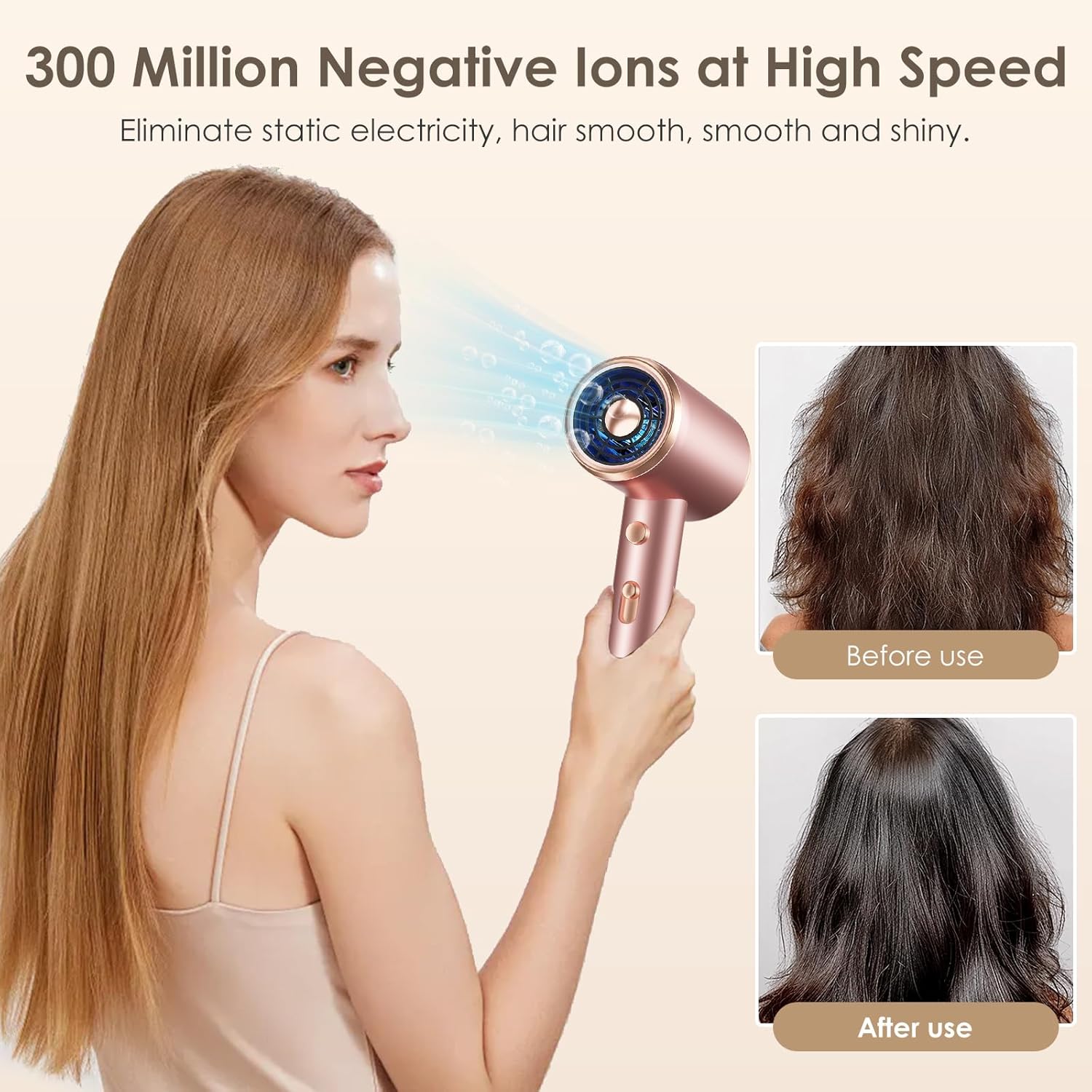 Sèche-cheveux ionique professionnel : l'allié parfait pour des cheveux brillants et soyeux Découvrez le séchoir à cheveux au design élégant, avec 3 niveaux de chauffage et de vitesse, idéal pour un coiffage rapide et efficace. Parfait pour les amateurs de soins capillaires ! – Image 4