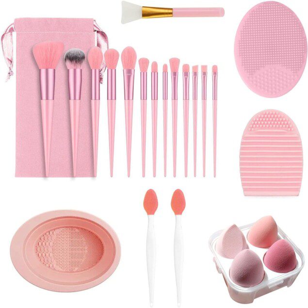 Pinceaux de maquillage professionnels : le kit complet de 24 pièces pour un teint parfait   Idéal pour les passionnées de beauté et les professionnelles en quête de précision