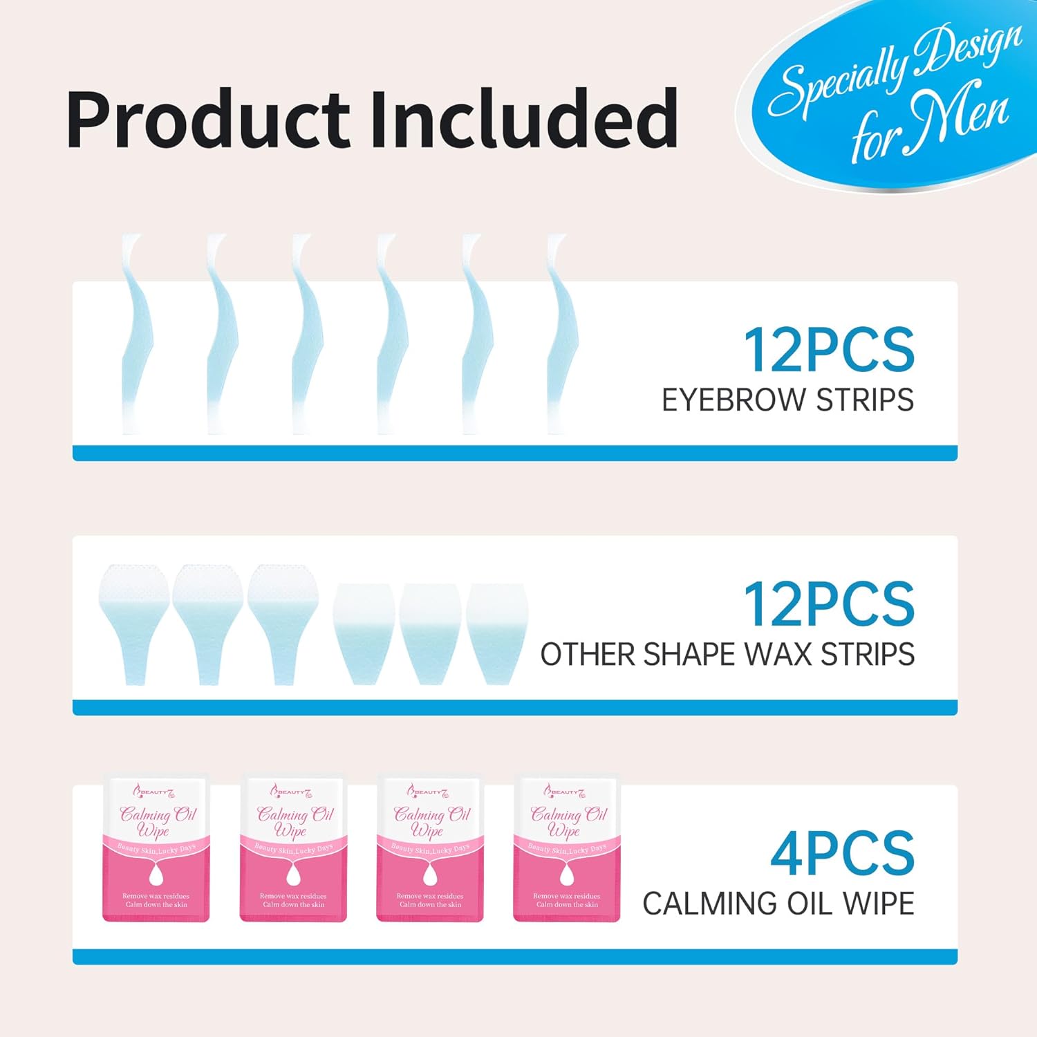 Bandes de cire froide dépilatoire pour sourcils homme : épilation douce et précise pour peaux sensibles – Image 3