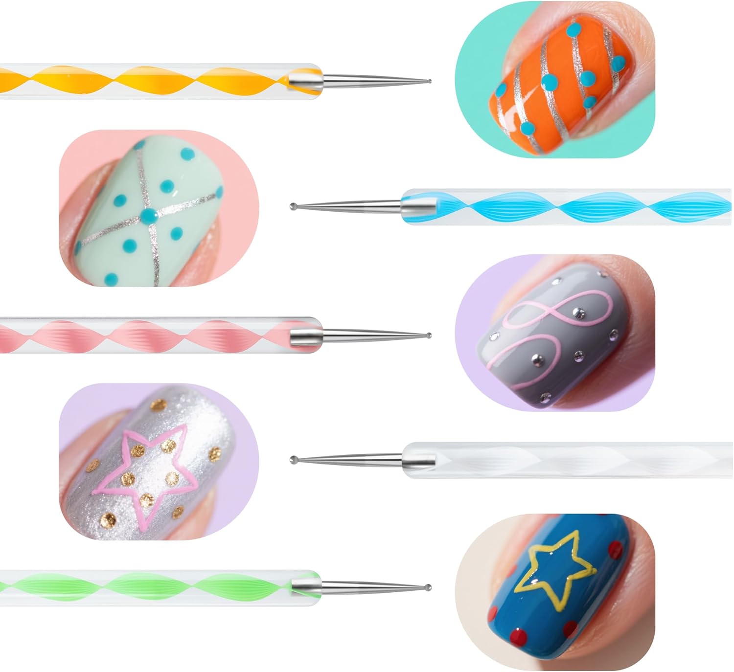 Kit de 6 pinceaux nail art professionnels : l'outil idéal pour les passionnés de manucure créative – Image 6