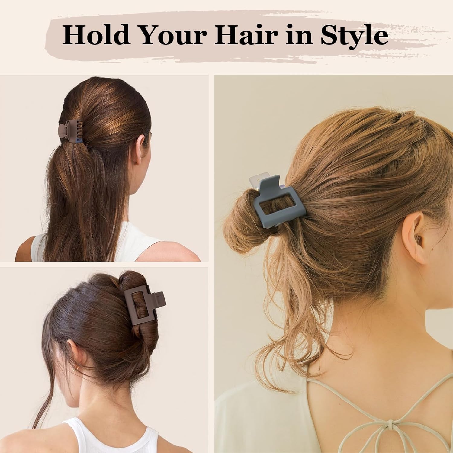 Petites pinces à cheveux rectangulaires pour cheveux fins : élégance et maintien optimal pour la femme moderne – Image 3