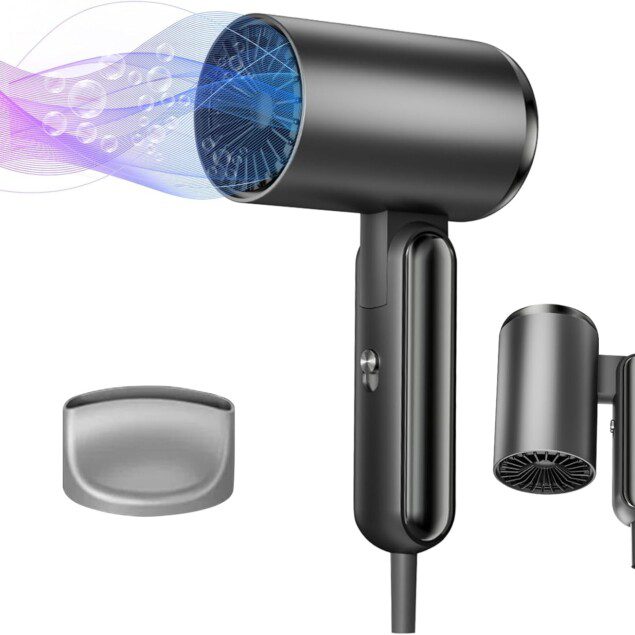 Sèche-cheveux pliable 1800W : l'allié parfait pour la famille en voyage et les salons de coiffure