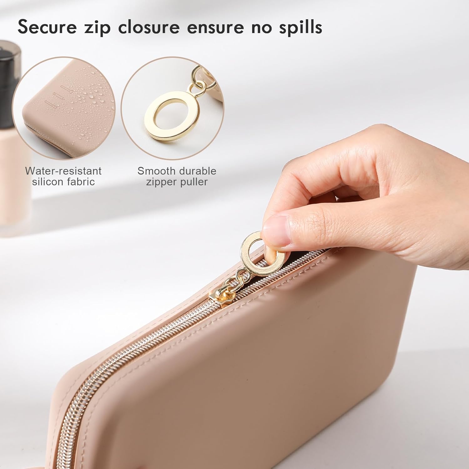 Trousse de toilette en silicone pour homme et femme : rangement élégant et pratique pour vos pinceaux de maquillage en voyage – Image 5