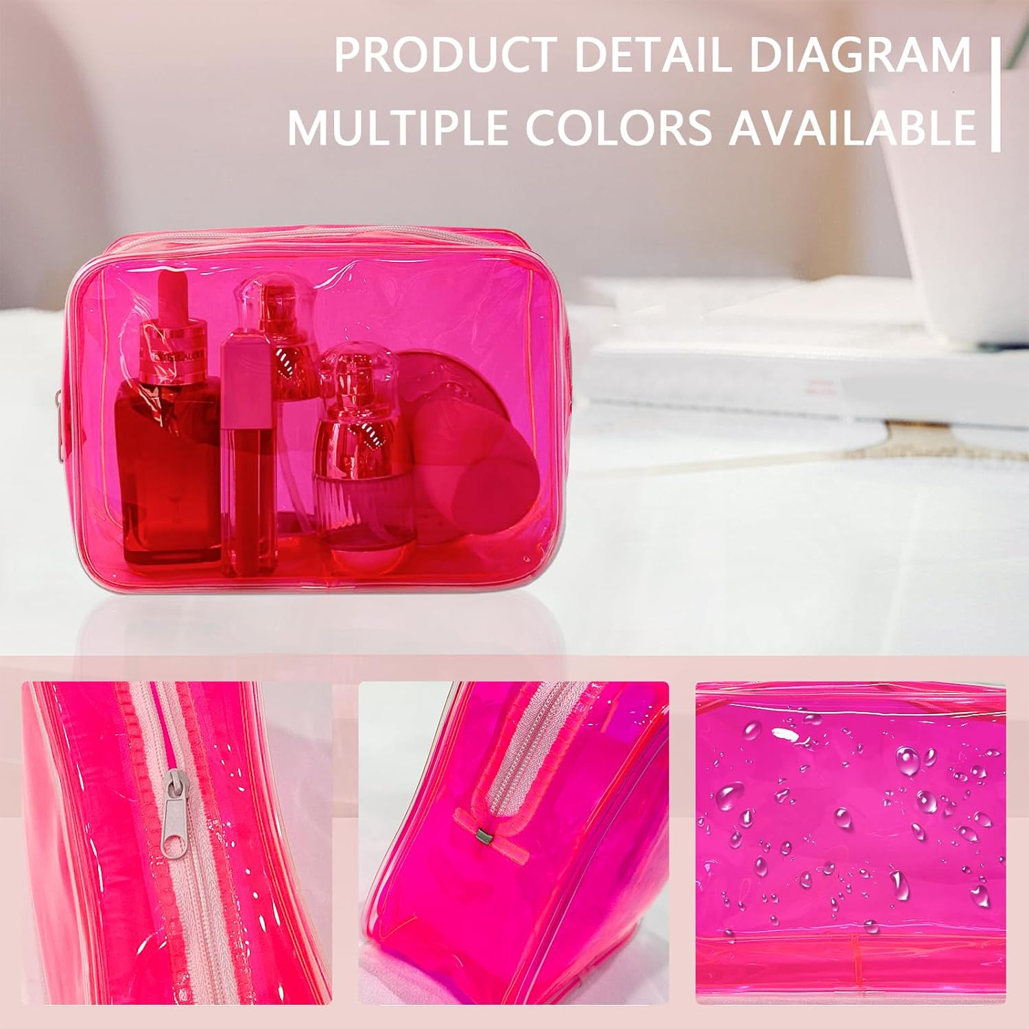 Trousse de toilette en PVC transparent : grande capacité pour un voyage moderne et stylé – Image 3